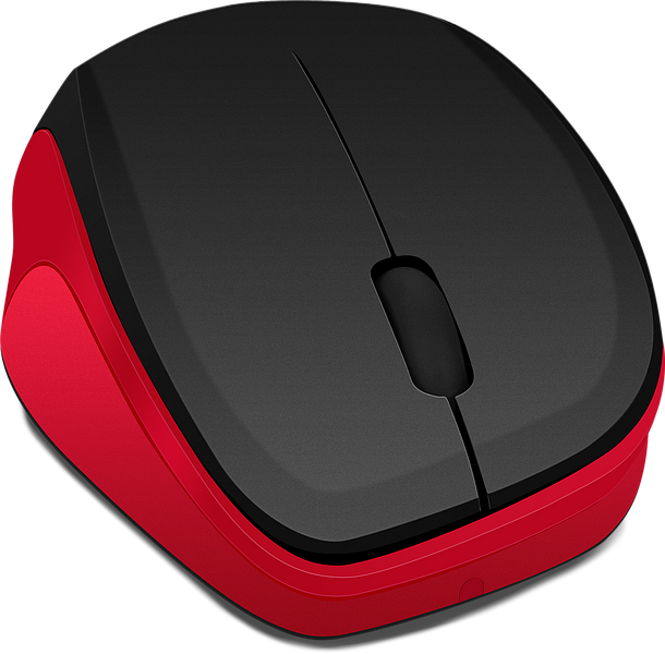 LEDGY Mouse - wireless, black-red