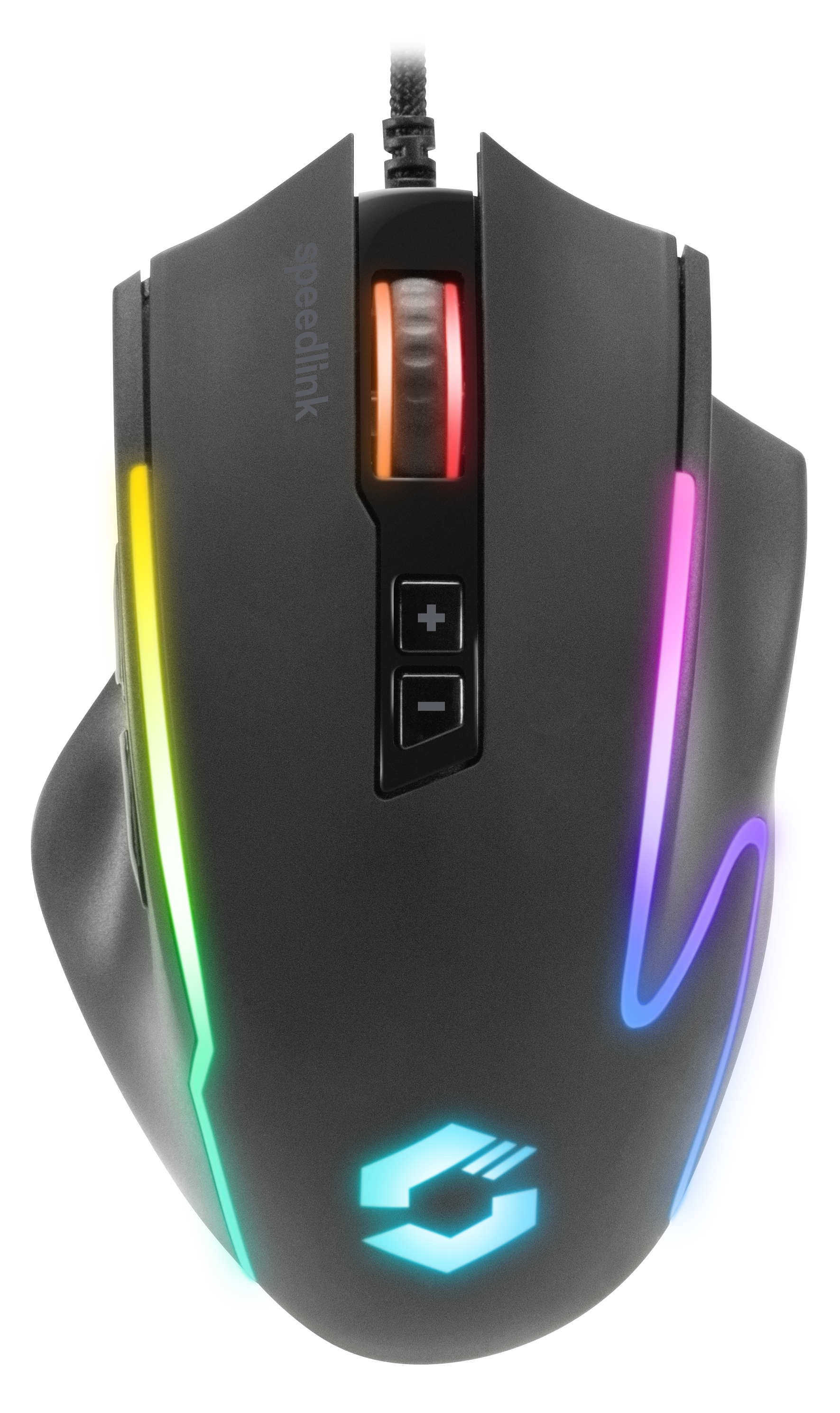 DECUS NX RGB Gaming Maus, schwarz gummiert