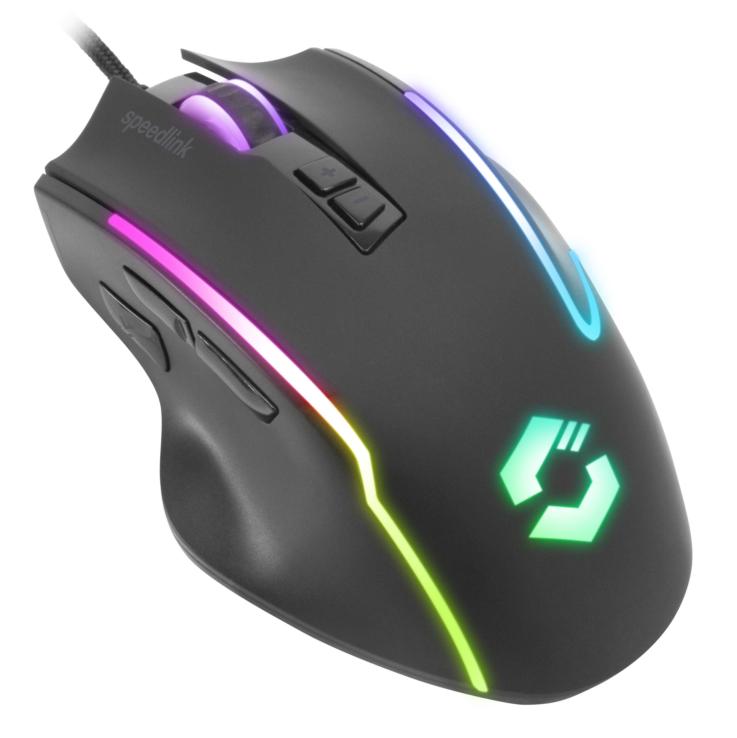 DECUS NX RGB Gaming Maus, schwarz gummiert