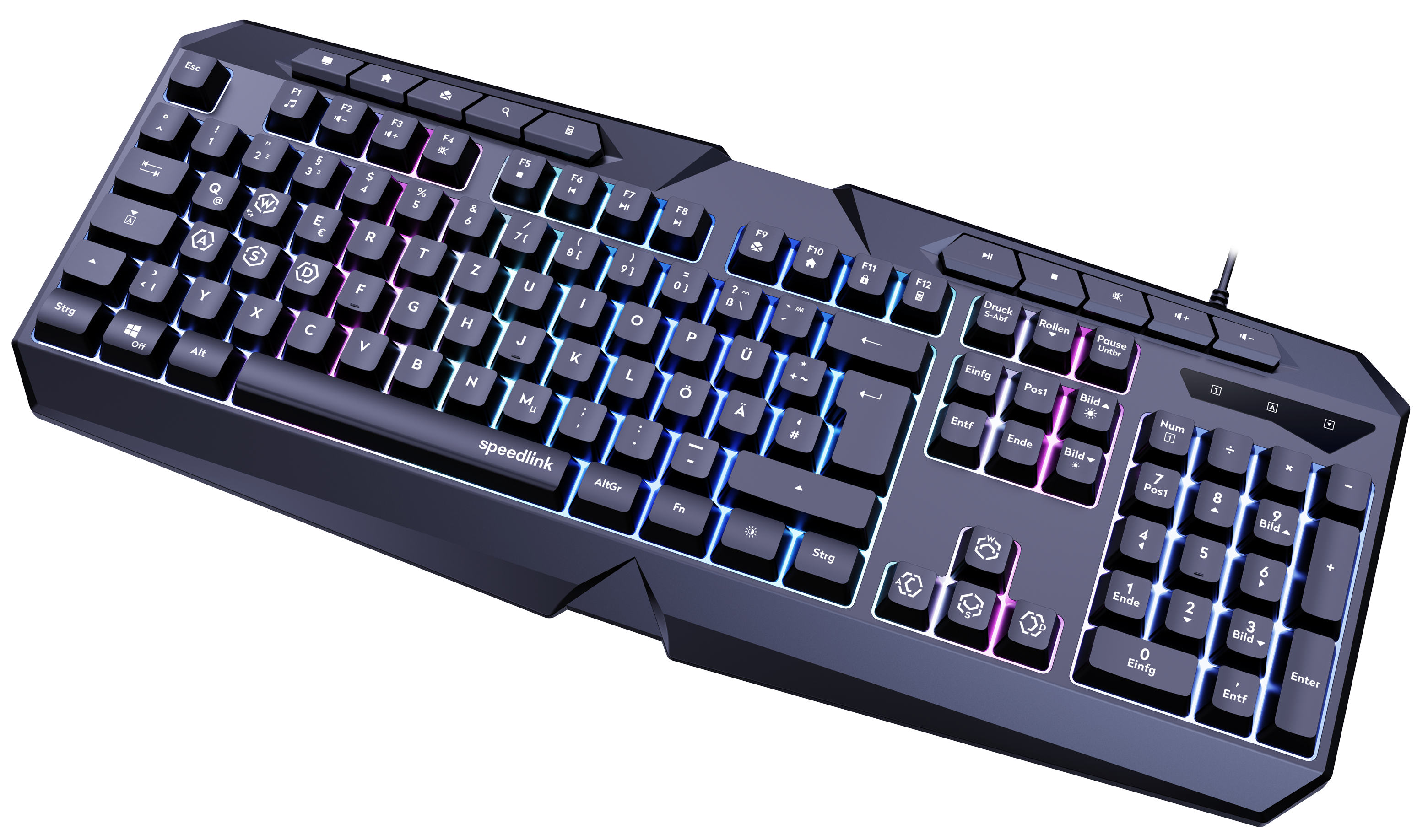 LUDICIUM RGB Rainbow Gaming Keyboard, black