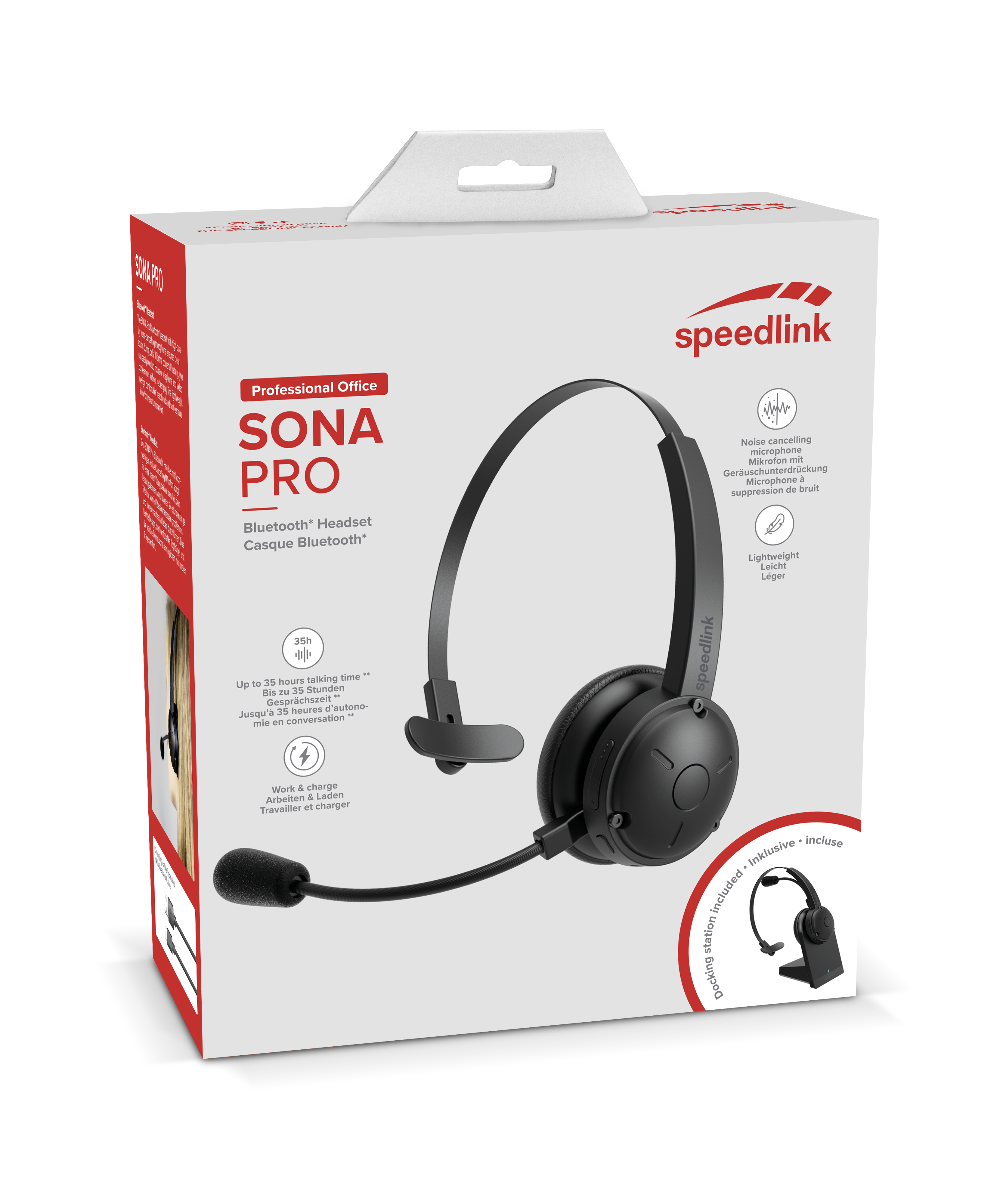 with Noise Bluetooth Headset Microphone SL-870301-BK PRO SONA Chat | Canceling