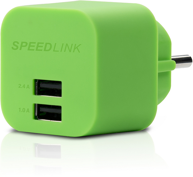 TURAX USB Power Adapter - 2-Port, green