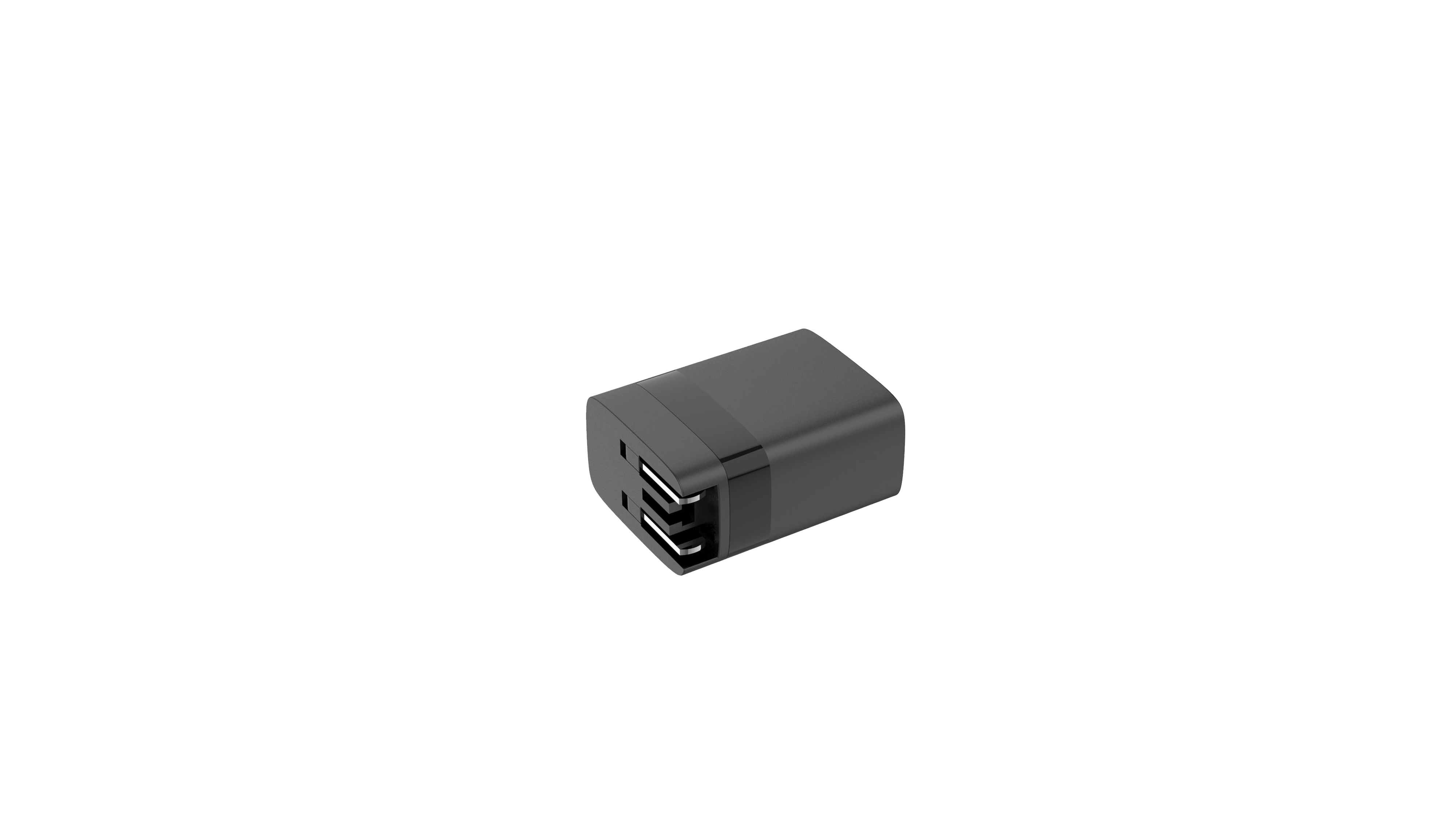 Travel Charger USB-A & USB-C 15W for US-UK-EU, black