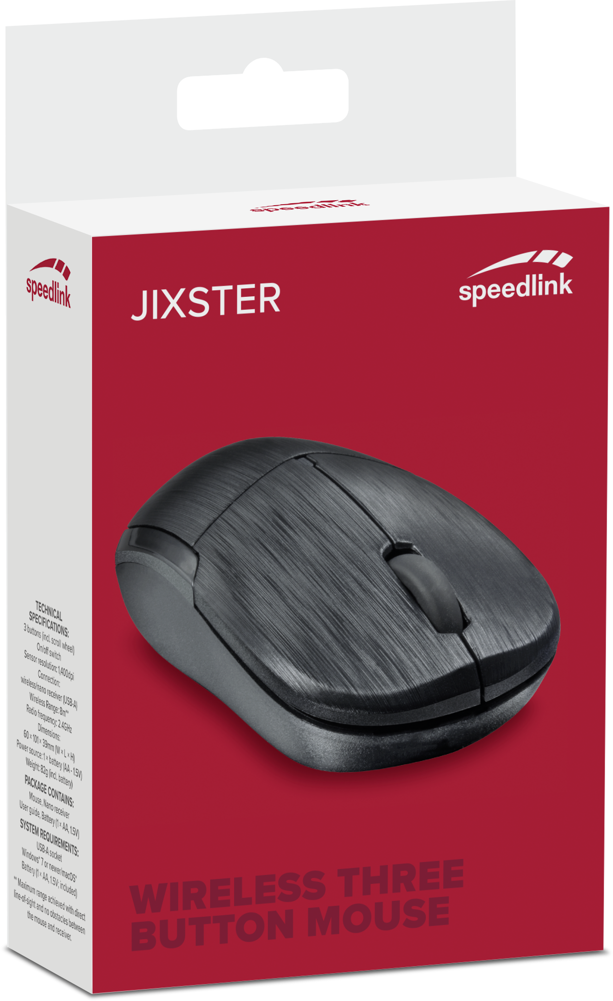 JIXSTER Maus - kabellos, schwarz SL-630010-BK 