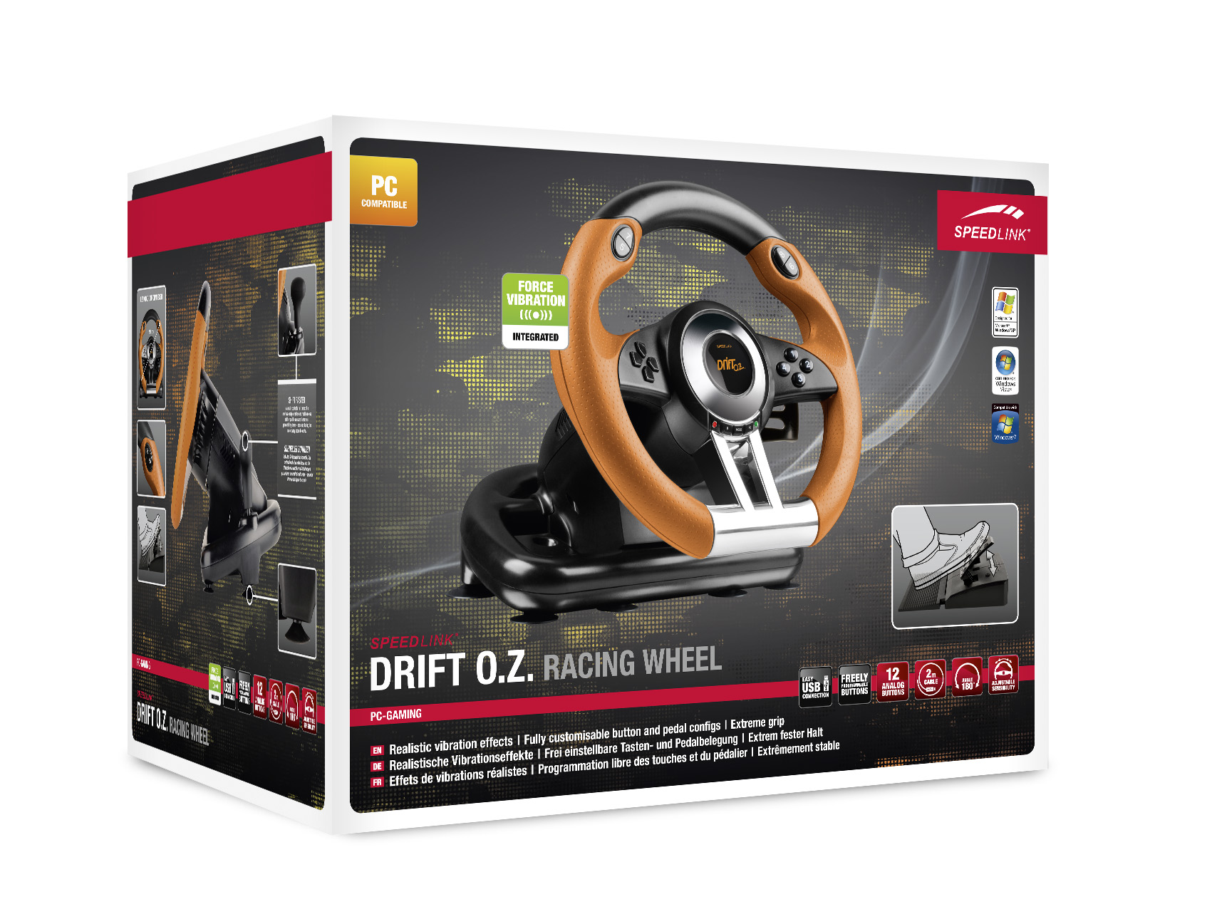 DRIFT O.Z. Racing Wheel PC, SL-6695-BKOR black-orange 