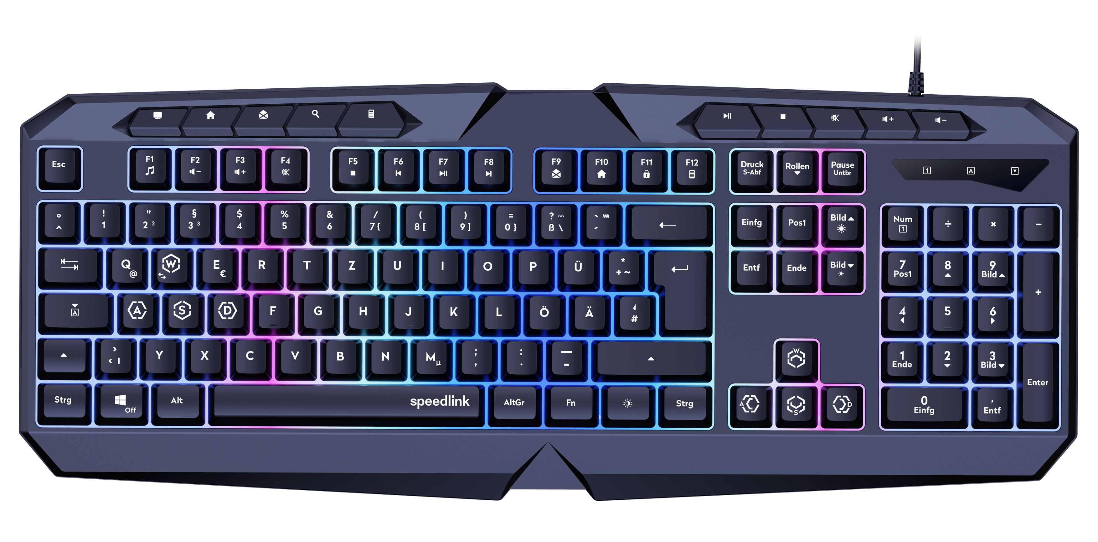 LUDICIUM RGB Rainbow Gaming Keyboard, black