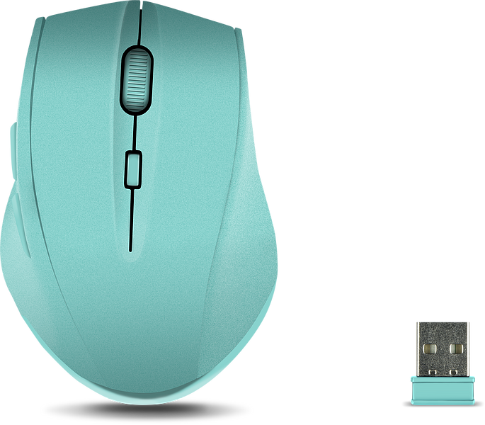 Silent rubber-turquoise Wireless Mouse SL-630007-RRTE | CALADO - USB,