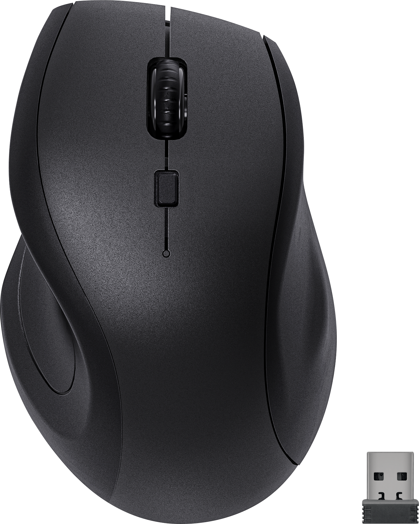 Wireless Mouse, Rechargeable, 6 Buttons, Black