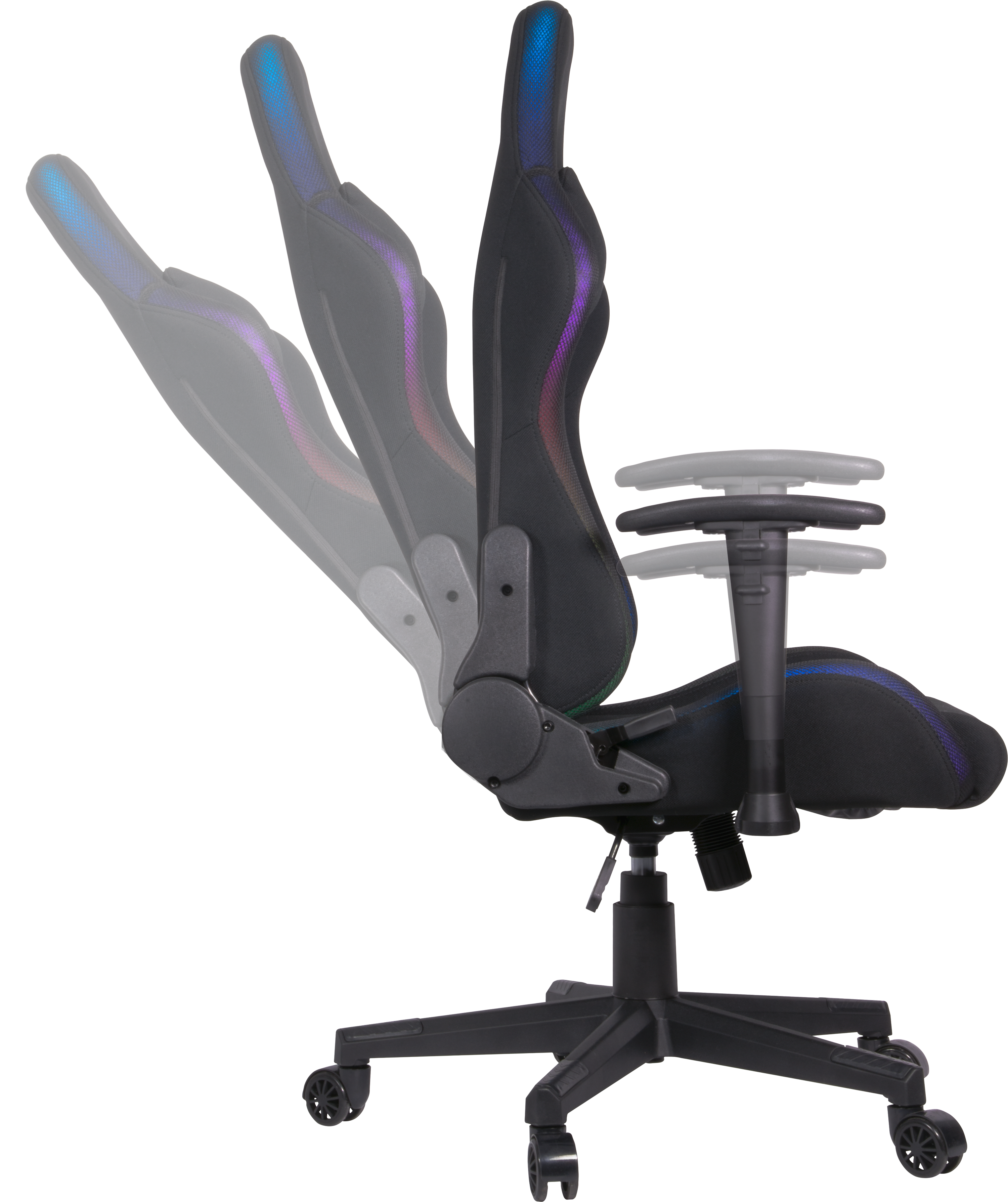 REGYS RGB Gaming Chair, black fabric