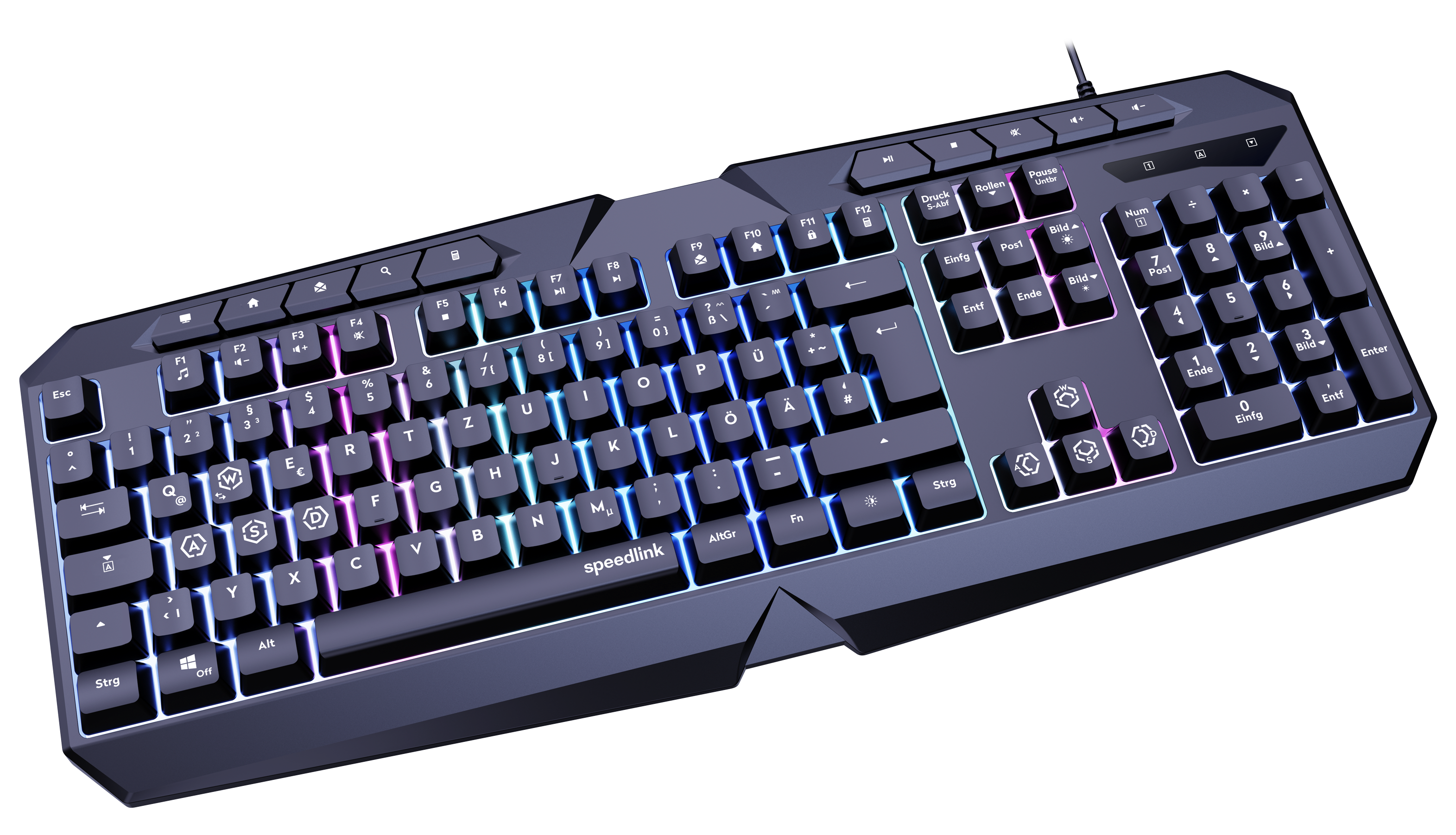 LUDICIUM RGB Rainbow Gaming Tastatur, schwarz