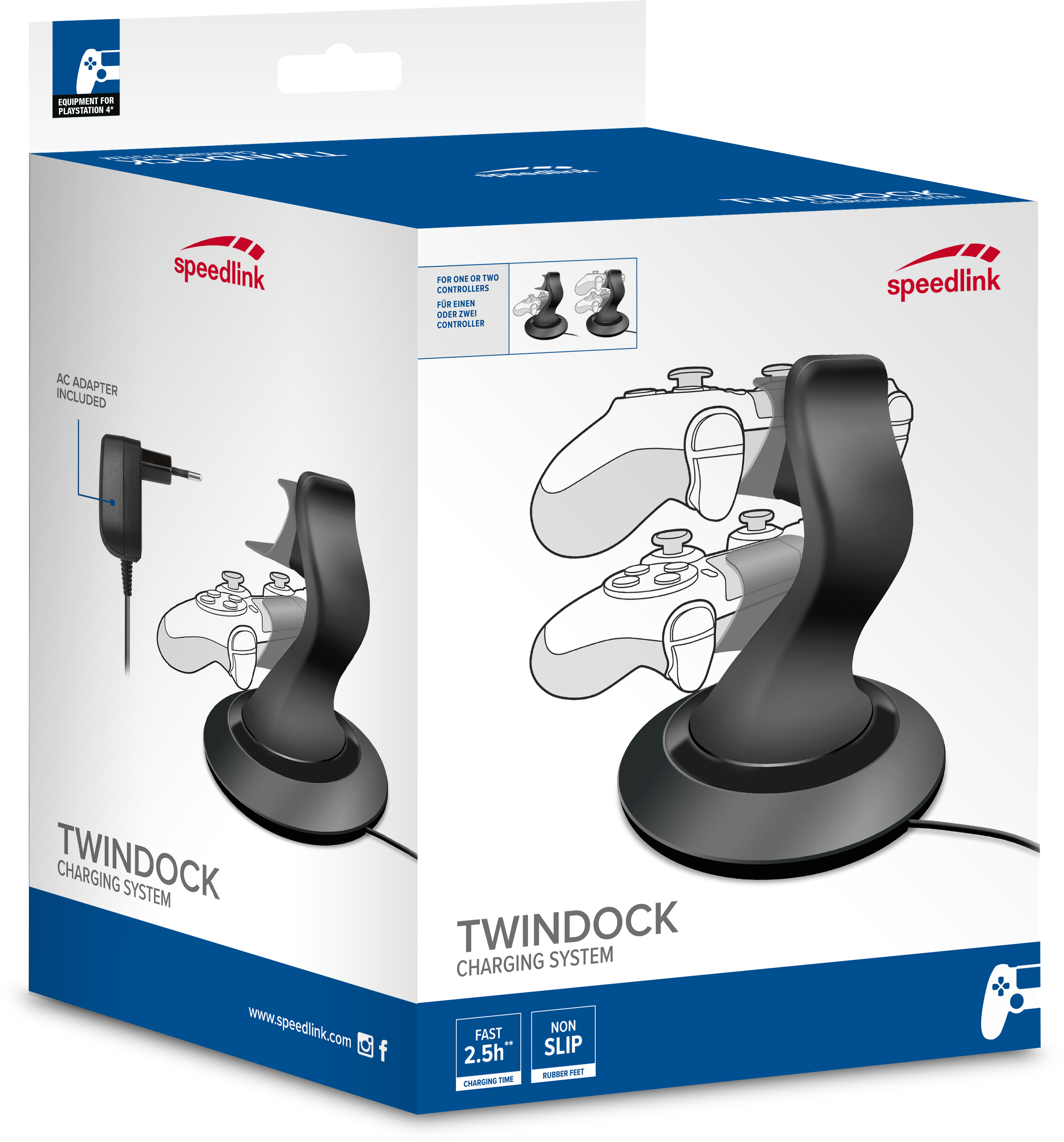SPEEDLINK Twindock Chargeur (PlayStation 4, Noir) - Interdiscount