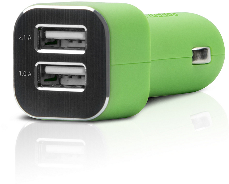 TURAY USB Power Adapter - 2-Port - Car, green