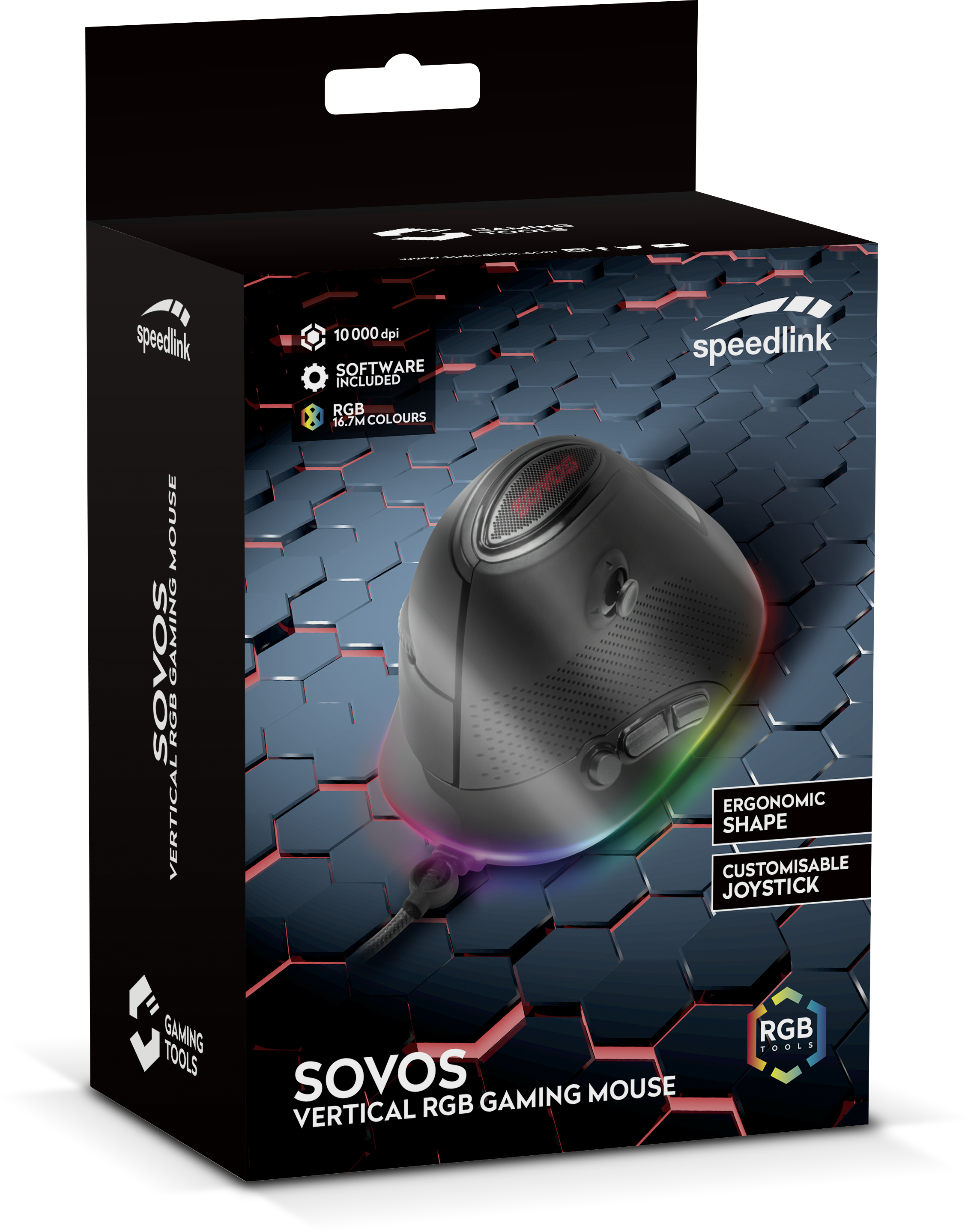 SL-680018-BK black SOVOS RGB | Mouse, Gaming Vertical