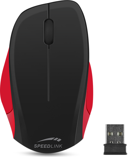 LEDGY Mouse - wireless, black-red