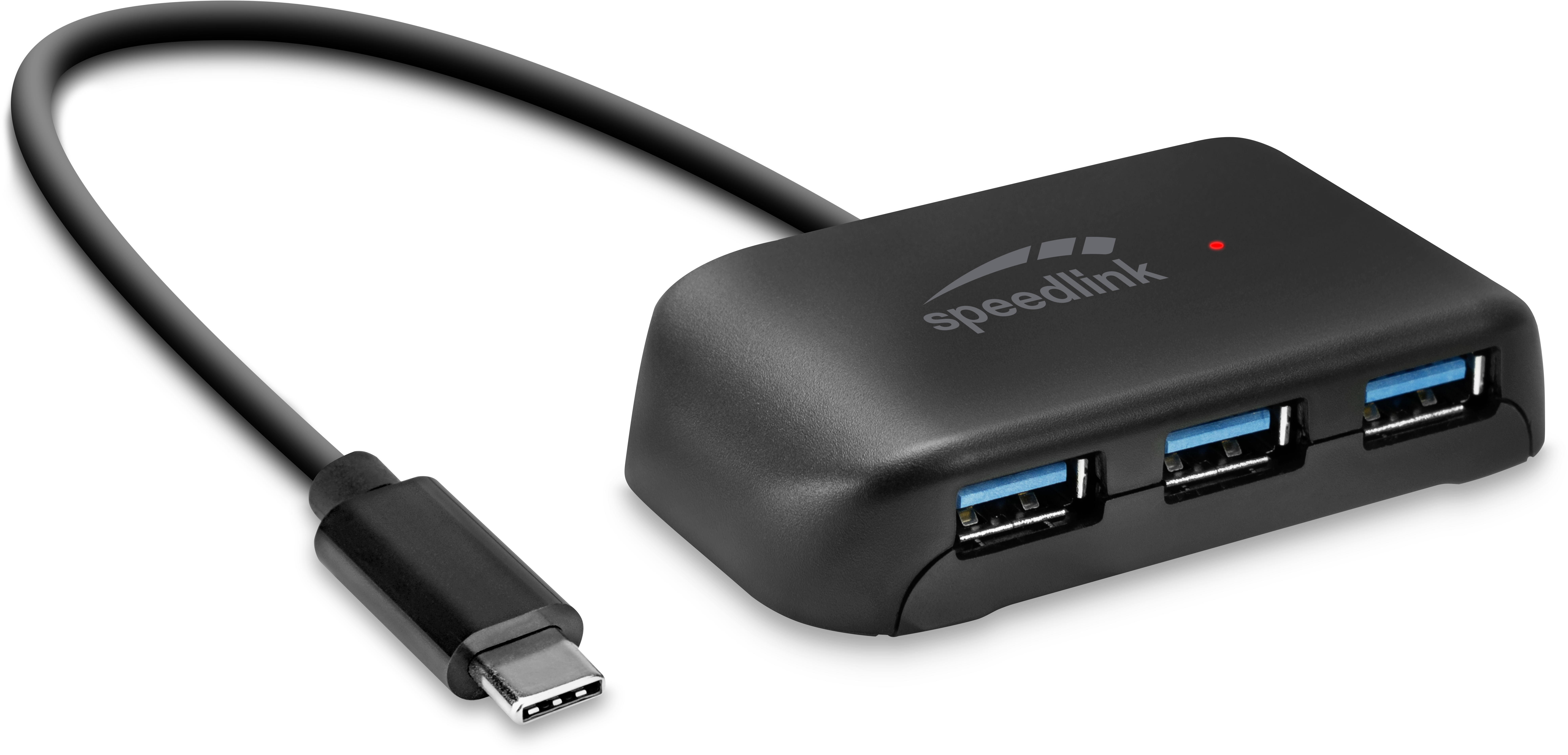 SNAPPY EVO USB Hub, 4-Port, Type-C to USB 3.0, USB 3.1 Gen 1, USB 3.2 Gen 1  (5 Gbit-s), schwarz | SL-140203-BK